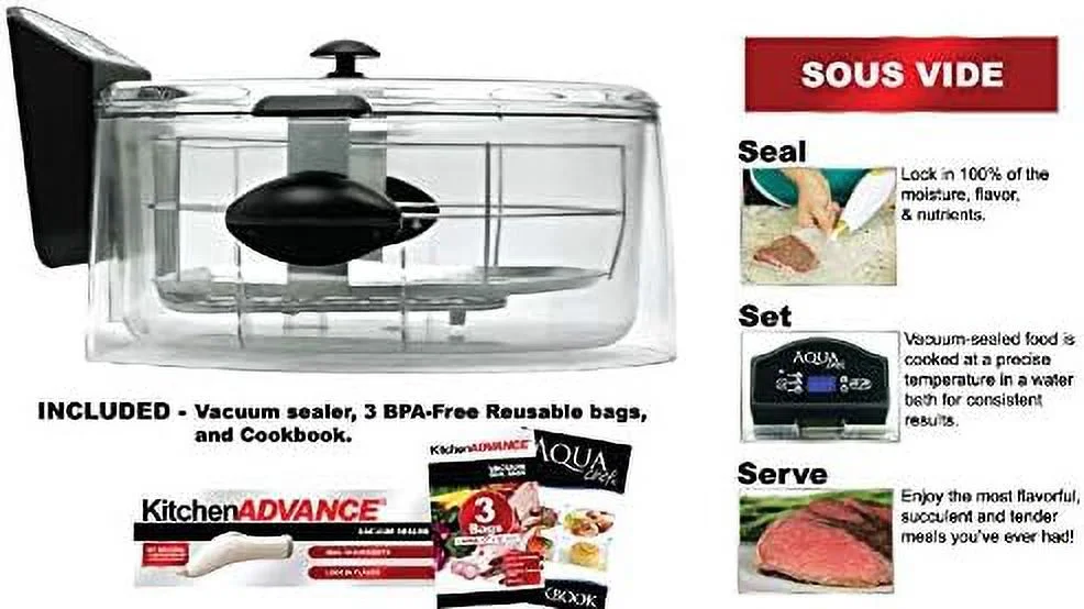 Sous Vide Cooker machine water oven slow cooker by YINCHEN,Capacity 8L, 120V-60Hz-1200W, Clarity, Digital LED+ Fresh Vacuum Sealer ， Whole set