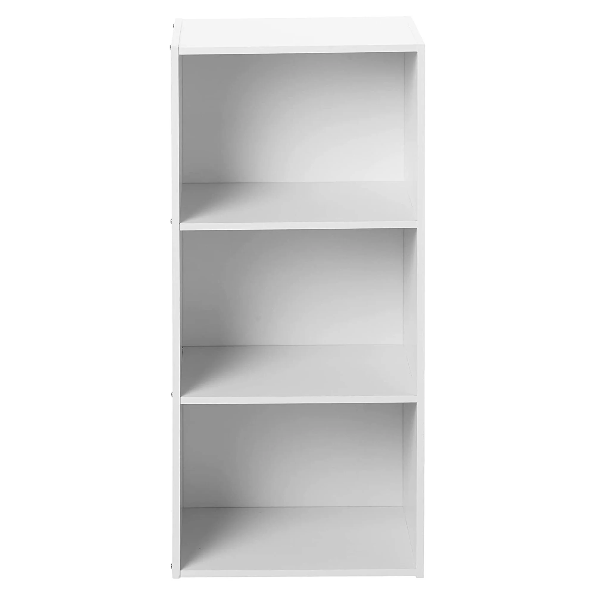 Hodedah 3-Shelf Bookcase, White