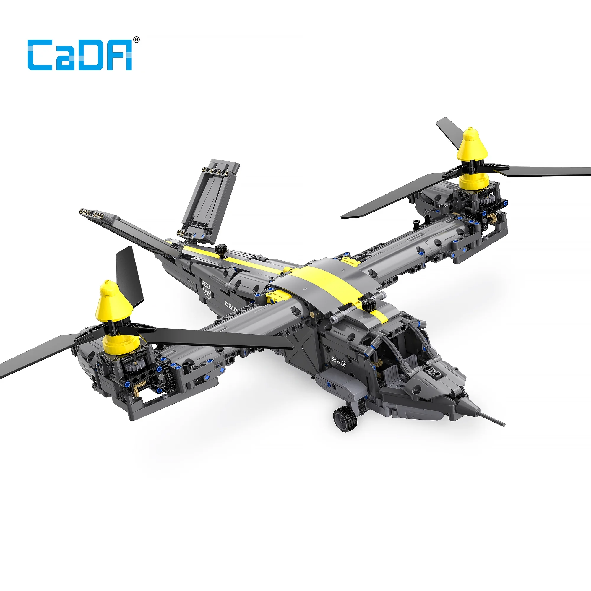 CaDA® Military Series Tiltrotor Aircraft Model Building Block Toy C61076W(1424Pieces)