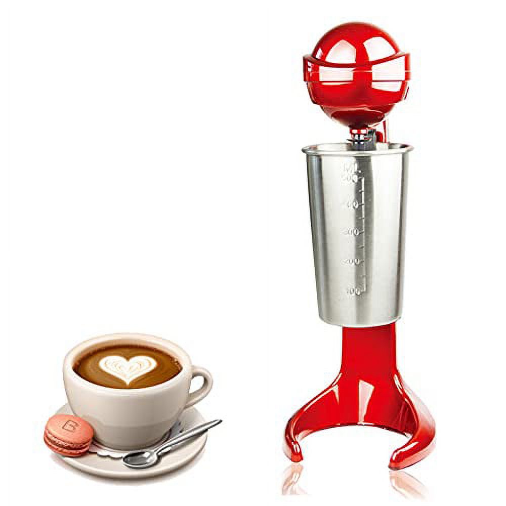 Oukaning Hand-Held Electric milk shaking machine Machine Mini Automatic Beverage Cream Mixer (Red)