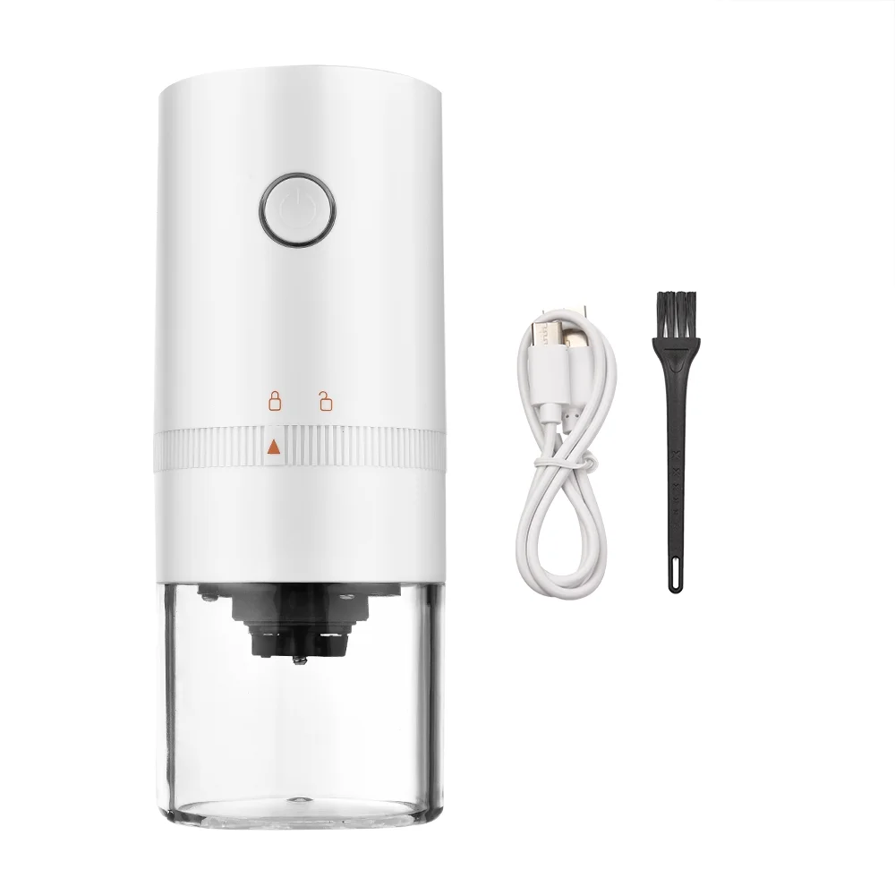 Ammoon Portable Mini Electric Burr Coffee Grinder with Adjustable Coarse Fine Grinding Removable Chamber for Home Travel Office Coffee Shop