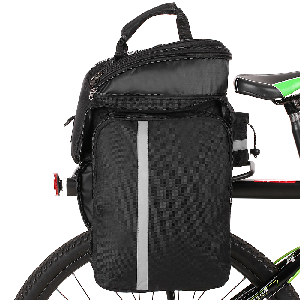 Dcenta Rear Seat Bag Multifunction Expandable Waterproof MTB Pannier Bag Bike Rack Bag With Rain Cover
