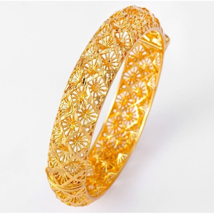 18k Gold Filled Over Silver Womens Italian Cut Opening 7