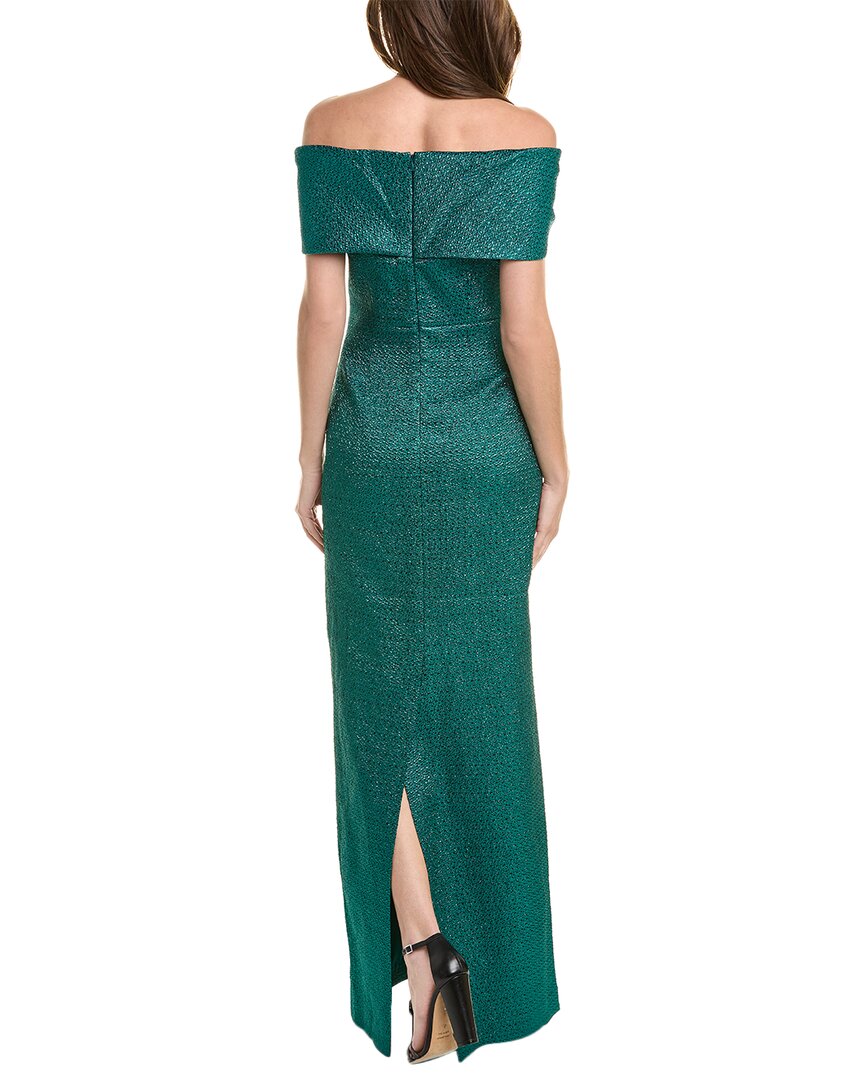 Teri Jon by Rickie Freeman womens  Off-The-Shoulder Gown, 20, Green