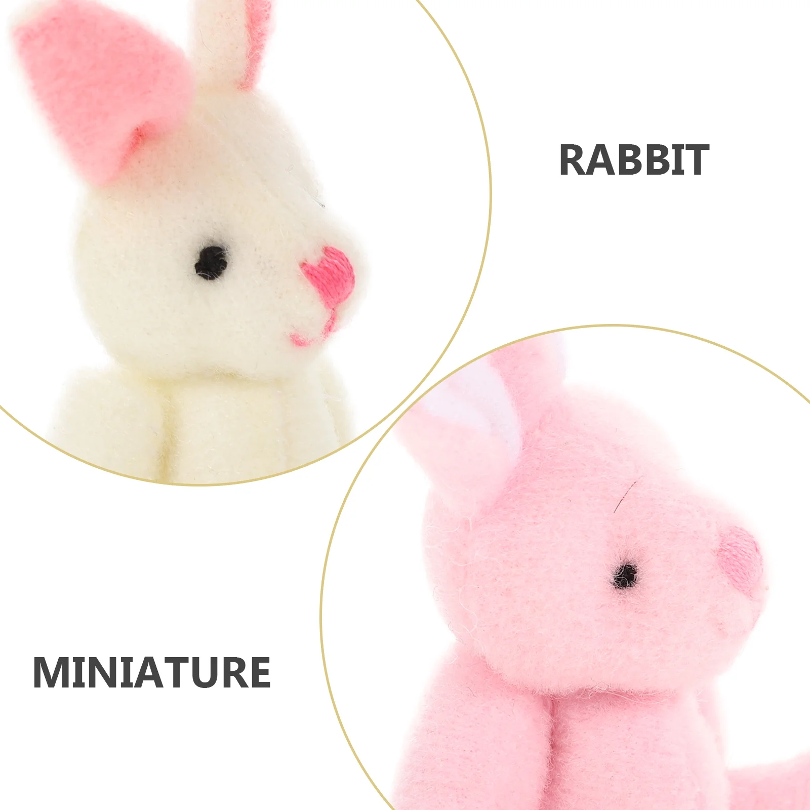 30 Pcs Knuckle Rabbit Pendant Bunny Ornament Small Stuffed Mini Animal Plush Toy Zodiac Decoration Dolls Tiny Animals