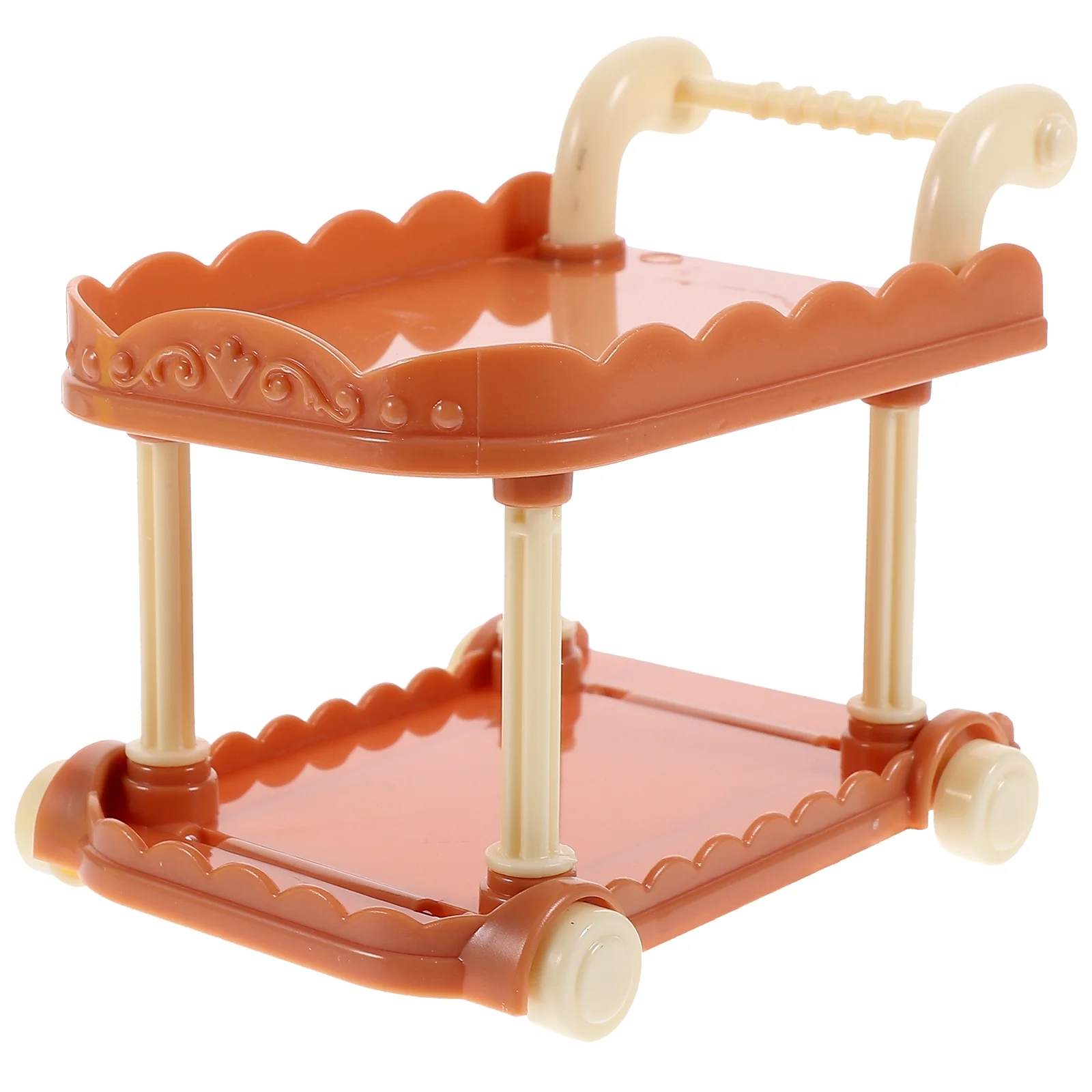 BESTONZON Doll House Cart Dollies for Tabletop Mini Cart Tiny Cart Miniature Kitchen Cart