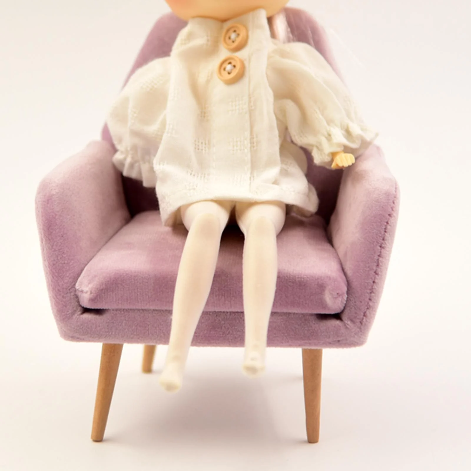 1:6 Dollhouse Miniature Modern Single Sofa Furniture for Living for Dolls Bed Room Decoration Accessory - Pink, 14.5x13x10.5cm Type C