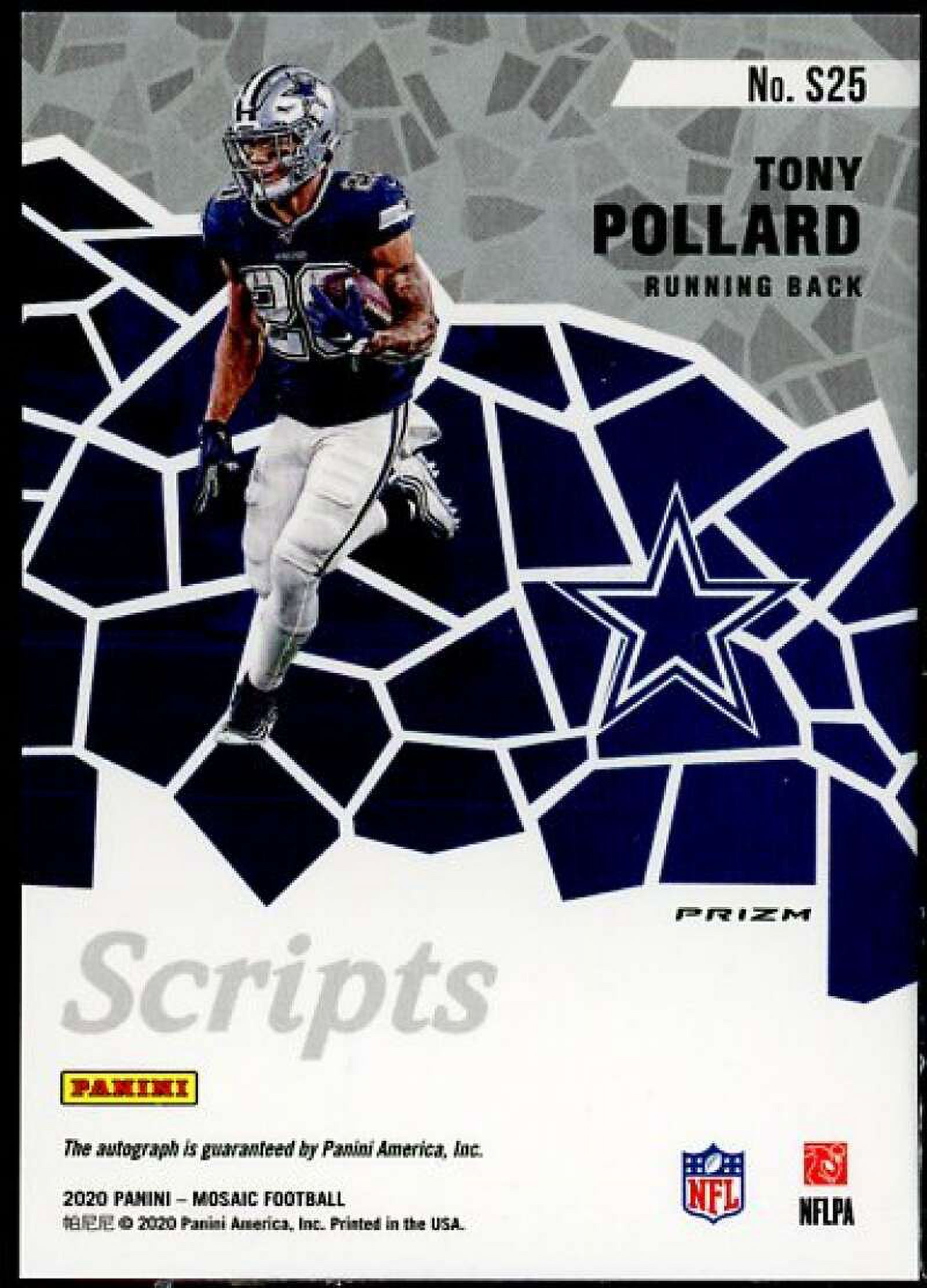 Tony Pollard Card 2020 Panini Mosaic Scripts Orange #25