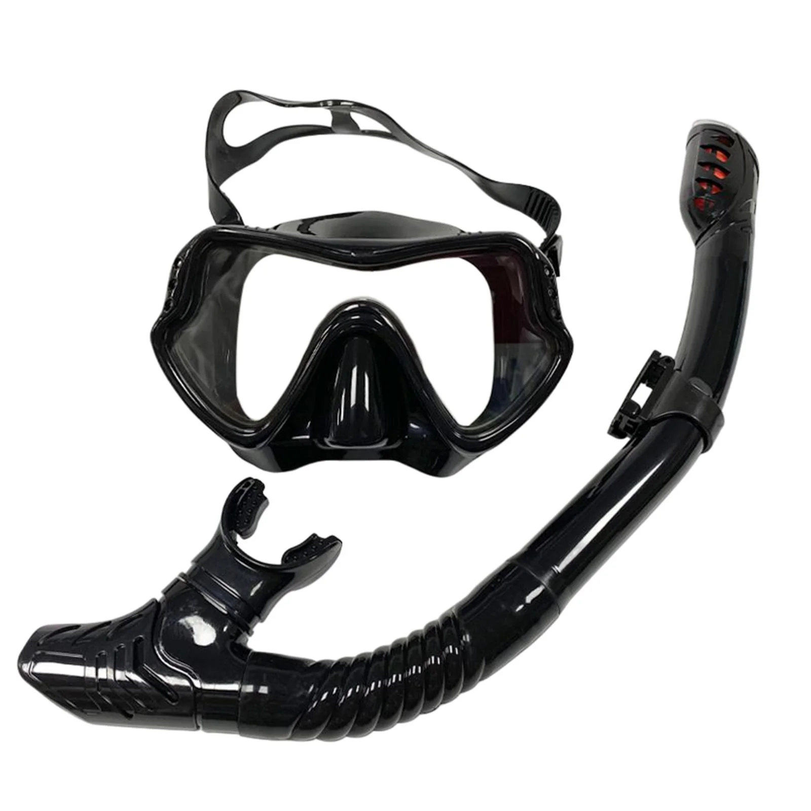Pro Snorkel Set Swimming Glasses Scuba Diving Panoramic Snorkeling Packages Dive for Women Men Underwater Free Diving Water Black