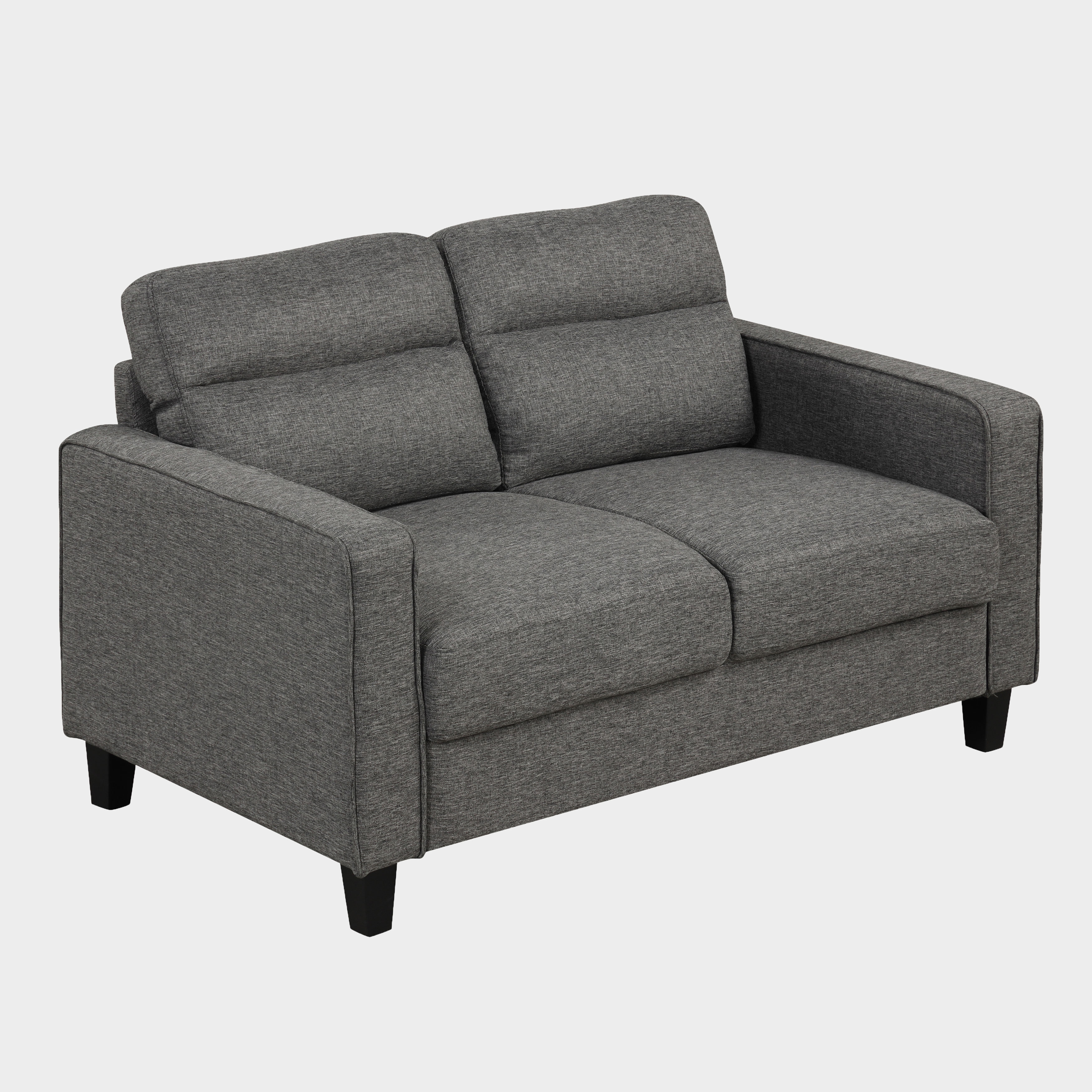 24/7 Shop At Home Flavo 2 Seater Channeled Gray Loveseat in Performance Fabric