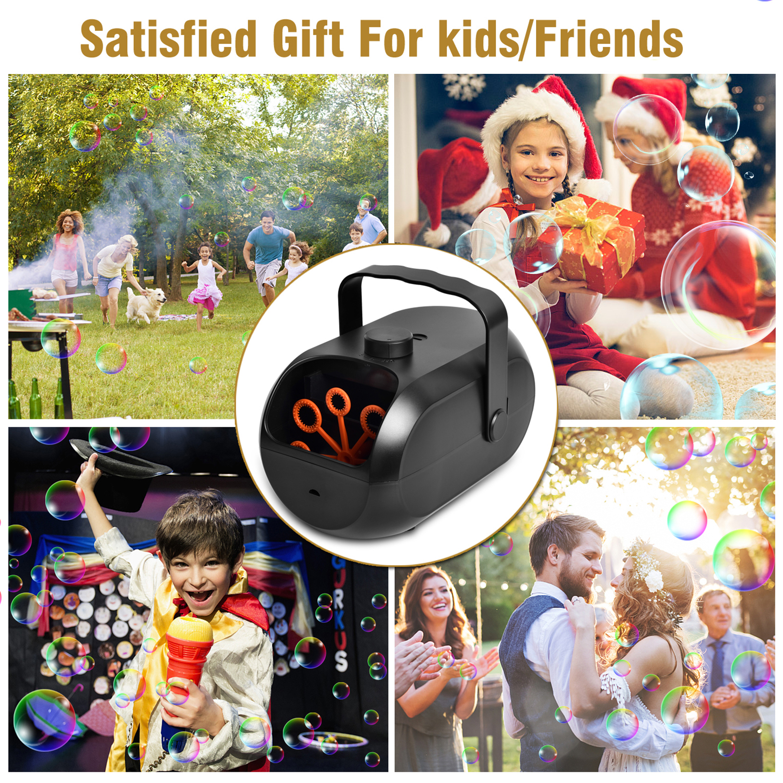 Dadypet Bubble Machine,4800+ Bubbles Per Outdoor Indoor Use Per Minute Bubbles Toddlers Outdoor Indoor Bubble Blower Portable Maker 4800+ Bubbles Kids Toddlers Outdoor Bubble Maker 4800+ mewmewcat