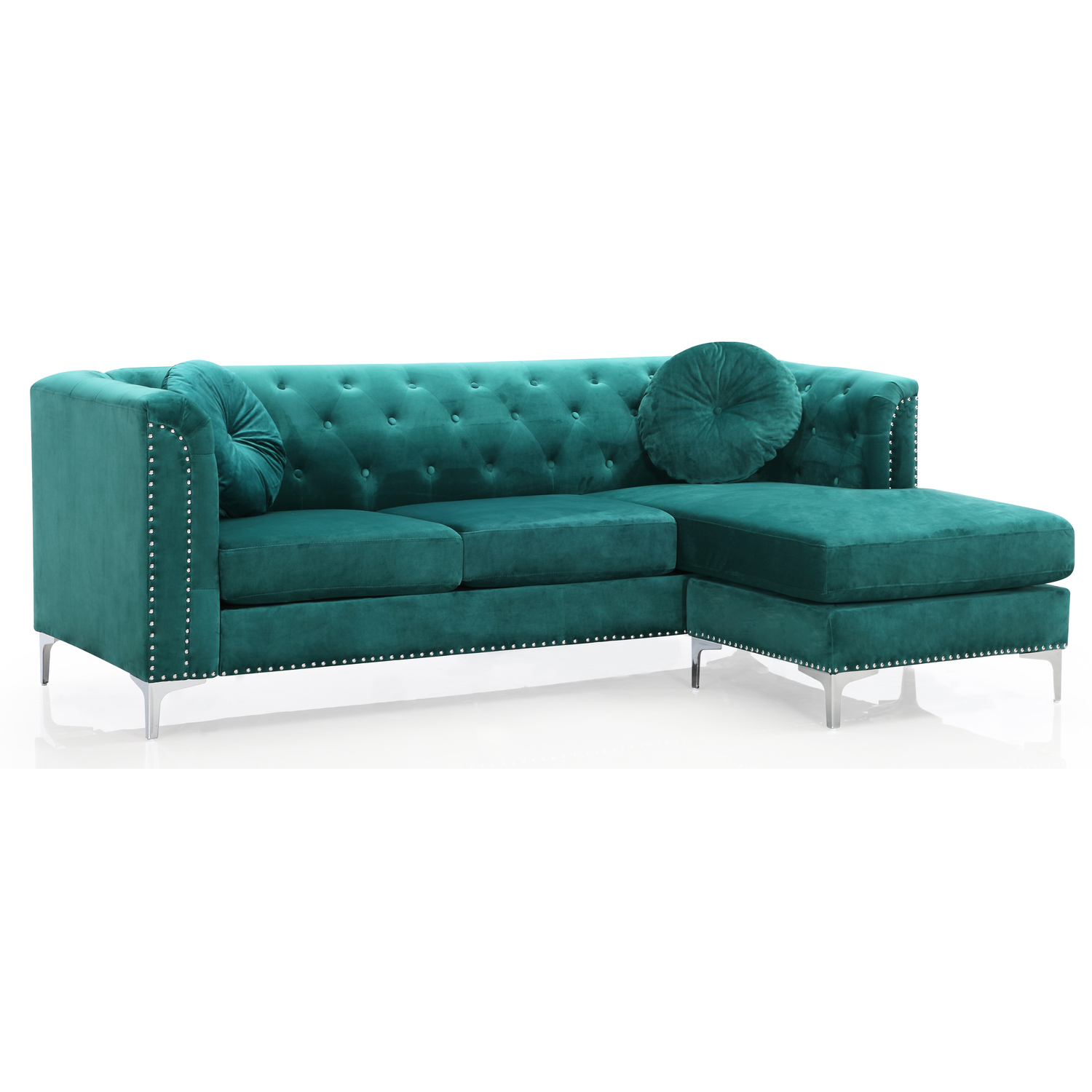Homestock Coastal Craftsman G895B-SC Sofa Chaise ( 3 Boxes ) , Green