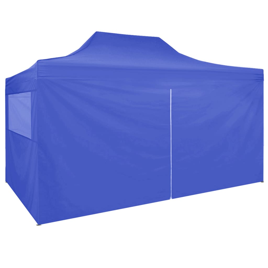 Dcenta Professional Folding Party Tent with 4 Sidewalls 9.8'x13.1' Steel Blue