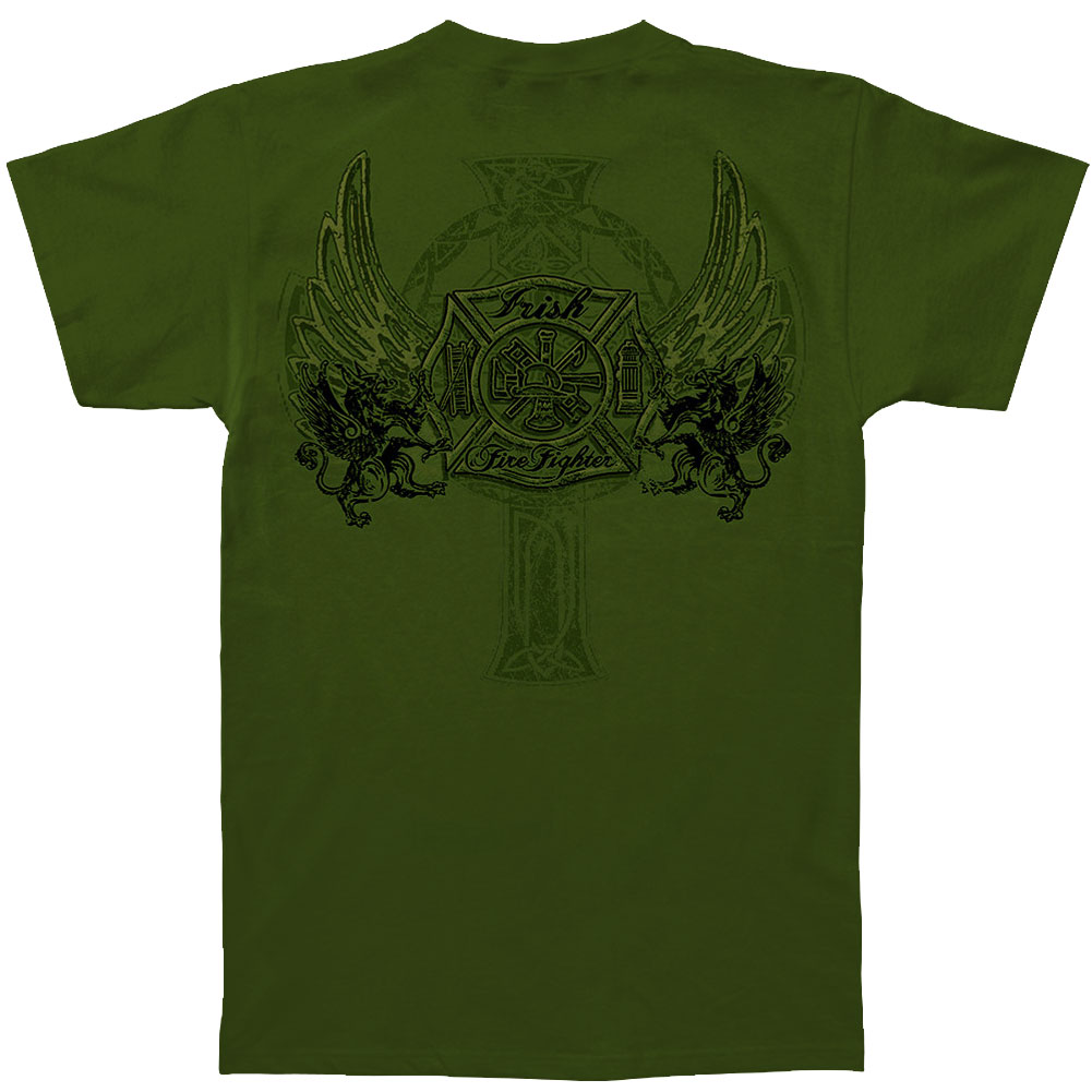 Military Green Cotton Elite Breed Irish Firefighter T-Shirt