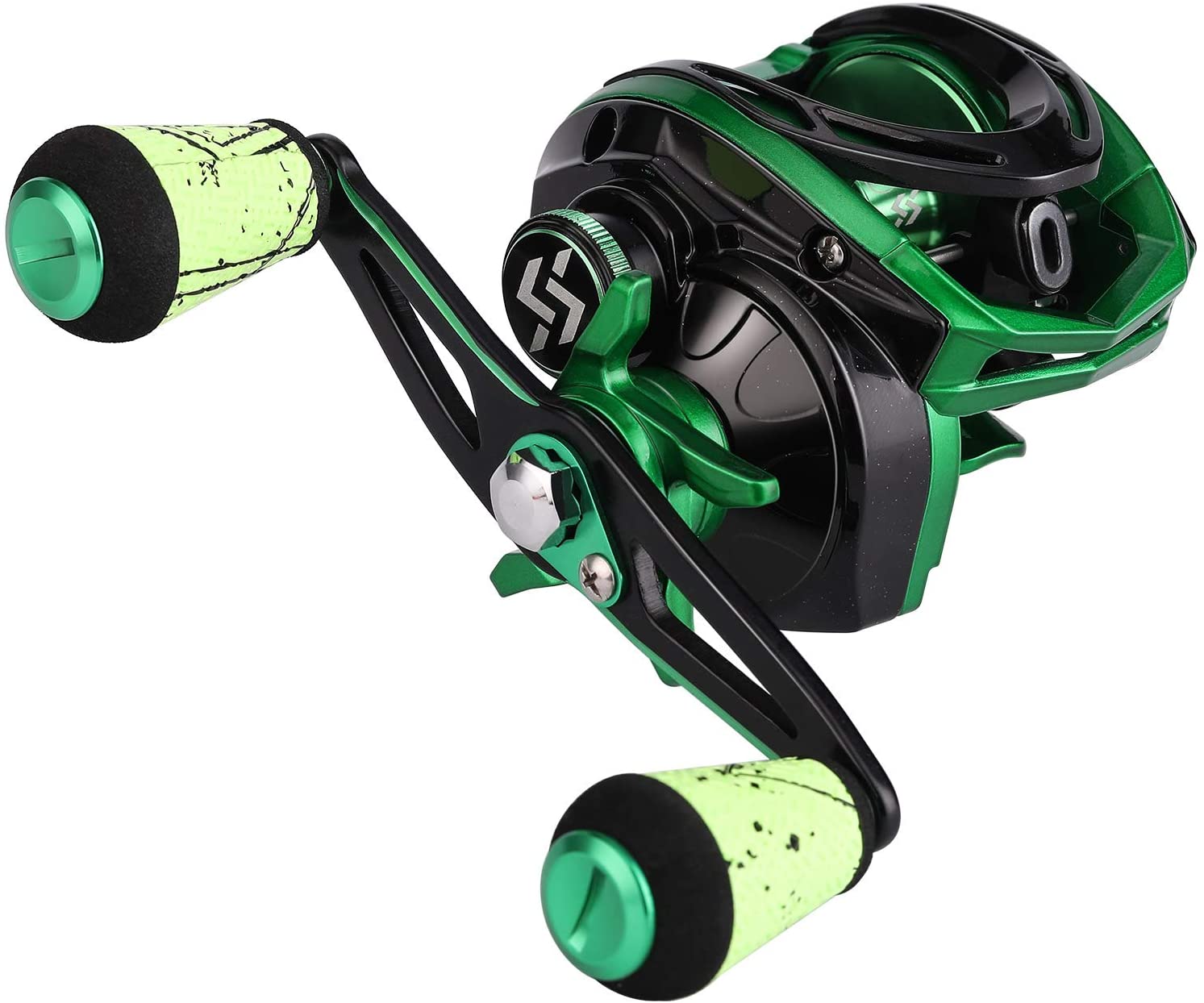 Sougayilang Low Profile Baitcasting Fishing Reel 7.3:1 Gear Ratio Super Polymer Grips Nylon Frame