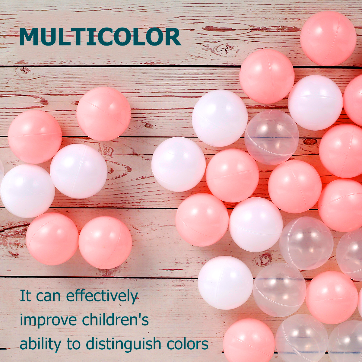 ODOMY 50Pcs 1.6inch Ocean Balls Colorful Fun Plastic Ball Playground Ball BPA-free for Babies Kid Color can be remarked