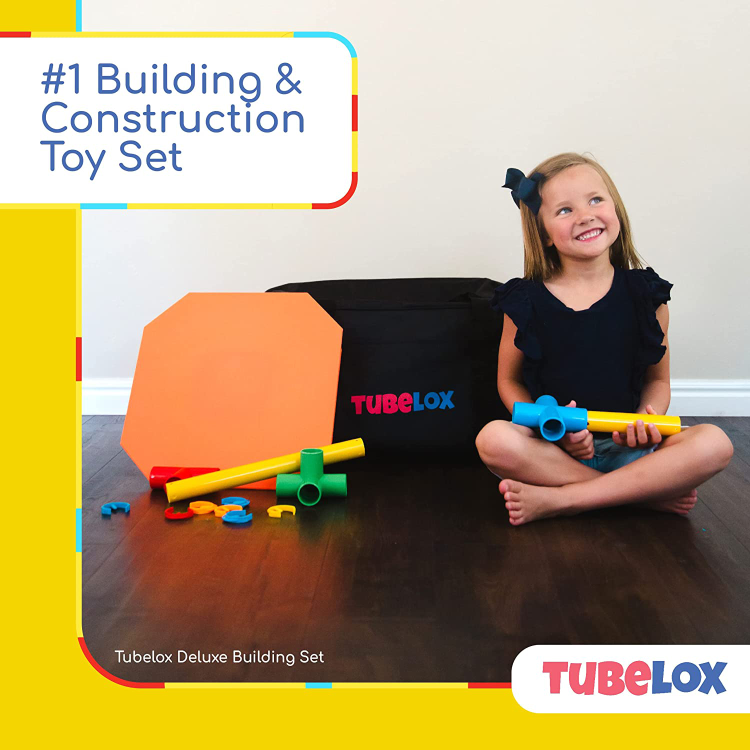 Tubelox Deluxe 220 Piece Building and Construction Toy Set with Storage Bag