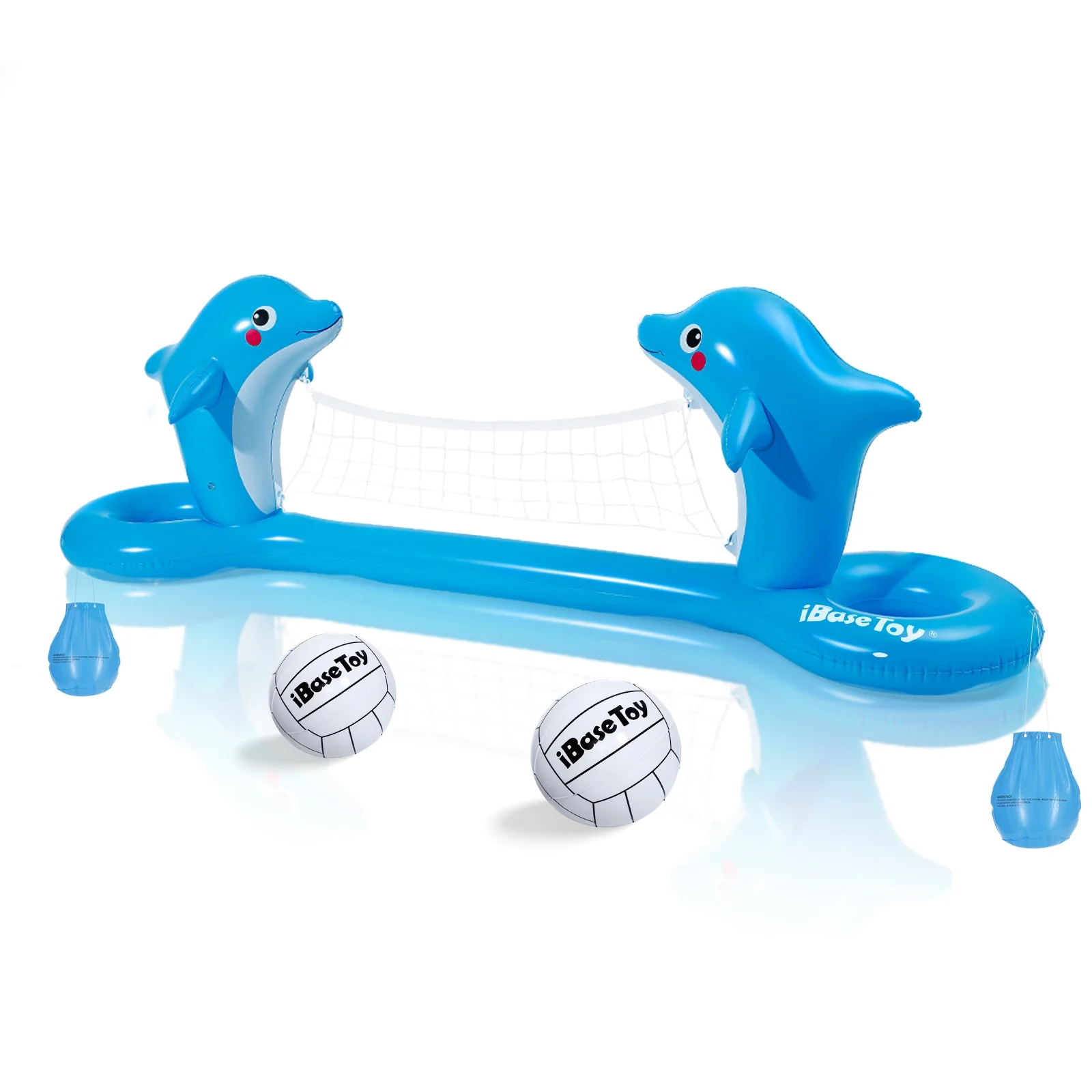 Hemoton PVC Inflatable Volleyball Game Set Floating Volleyball Net Swimming Pool Float Toy Summer Party Game Toy