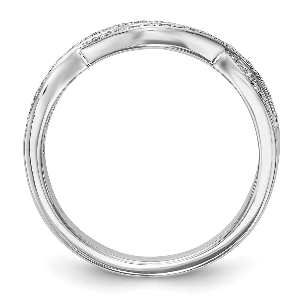 Auriga 14K White Gold Twist Design Complete Diamond Band for Women Size 7 (0.25ct, Clarity- I1)