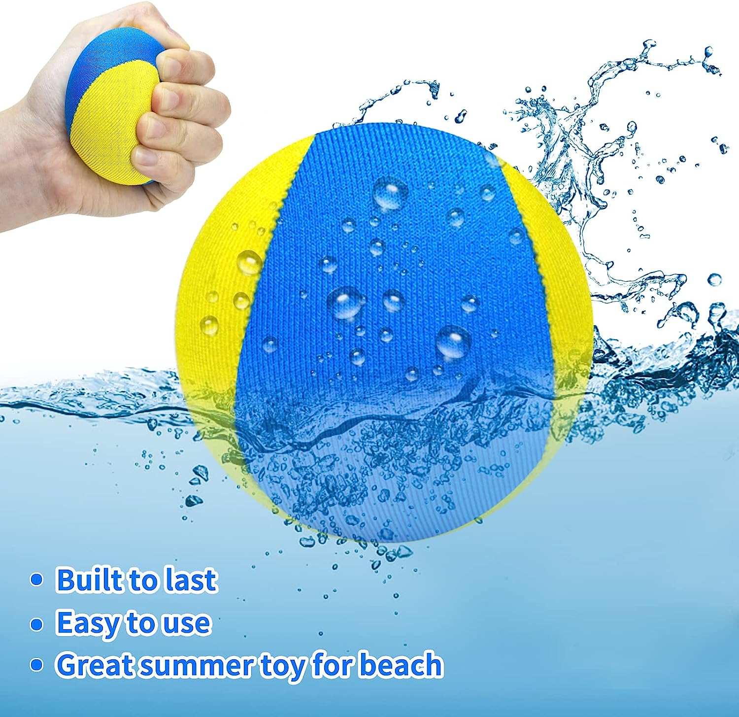 LOYATANK Water Skipping Ball Pool Toys, Summer Water Ball 6 Pack Water Bouncing Balls| Floating Beach Ball for Swimming Pool, River, Lake- Stress Relief Balls for Kids & Adults Beach Party Decoration