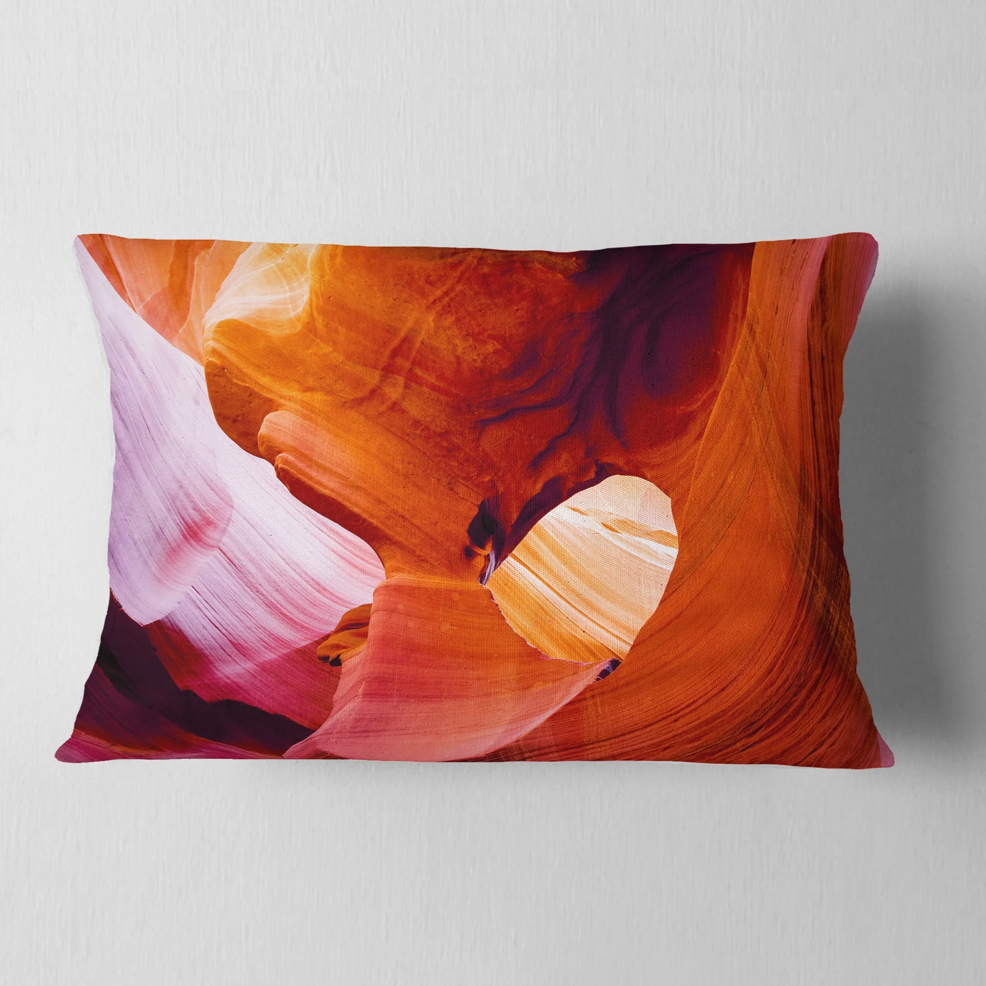 Designart Antelope Canyon USA - Landscape Photo Throw Pillow - 12x20