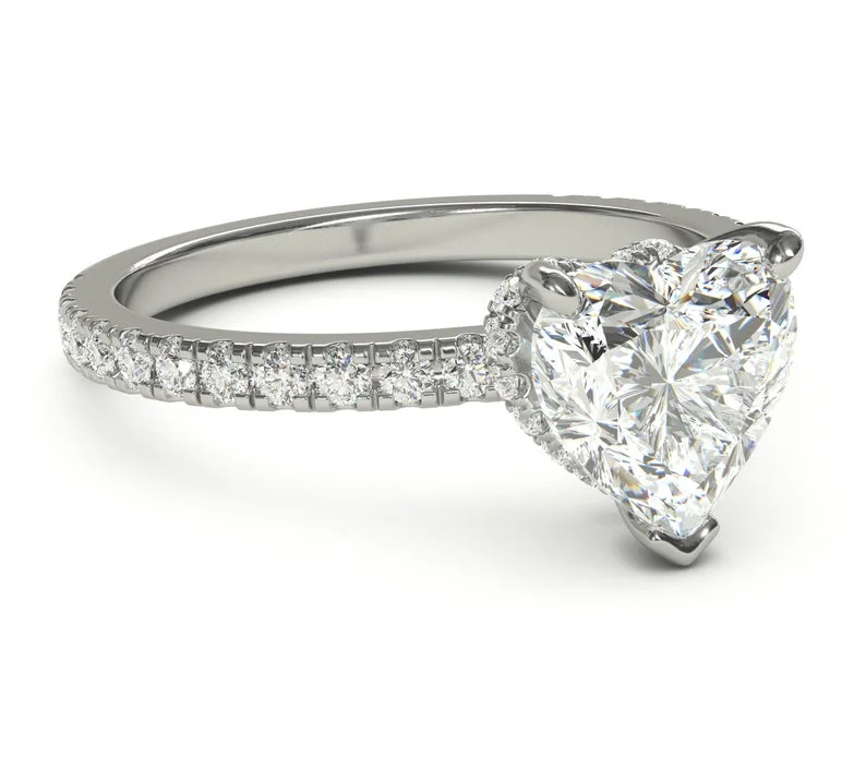 2.00 Ct Brilliant Heart Shaped Diamond Bridal Rings Solid 950 Platinum