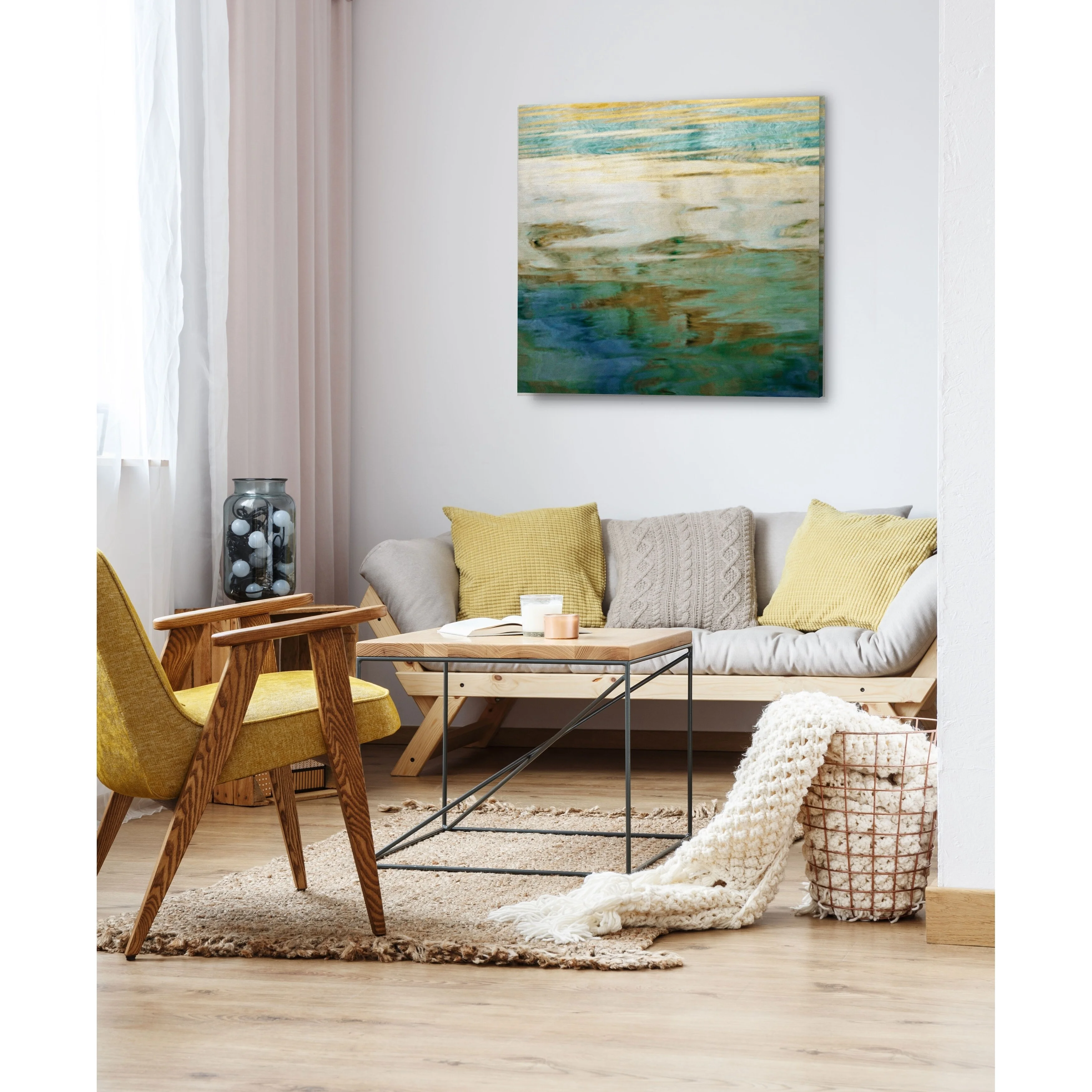 Wexford Home Opalescence -Gallery Wrapped Canvas - yellow, blue, green, red, black, white 10x10