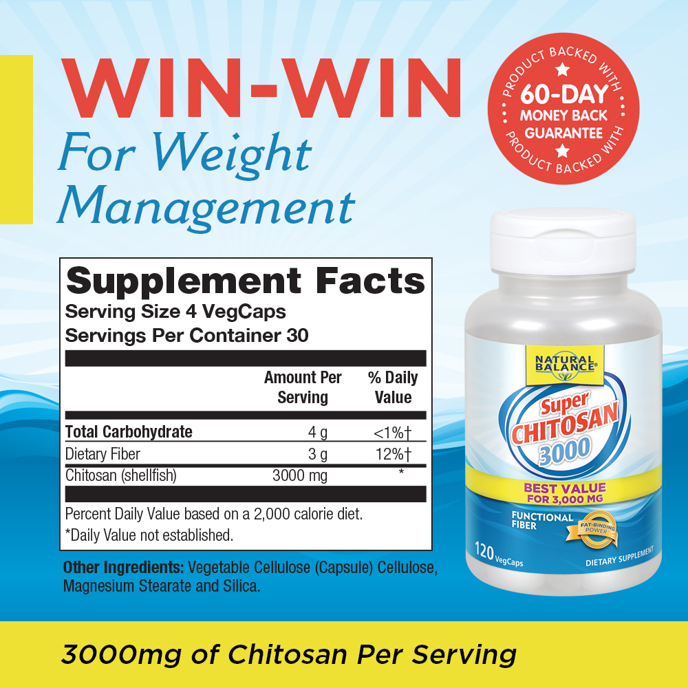 Natural Balance Super Chitosan 3000 | 120 VegCaps