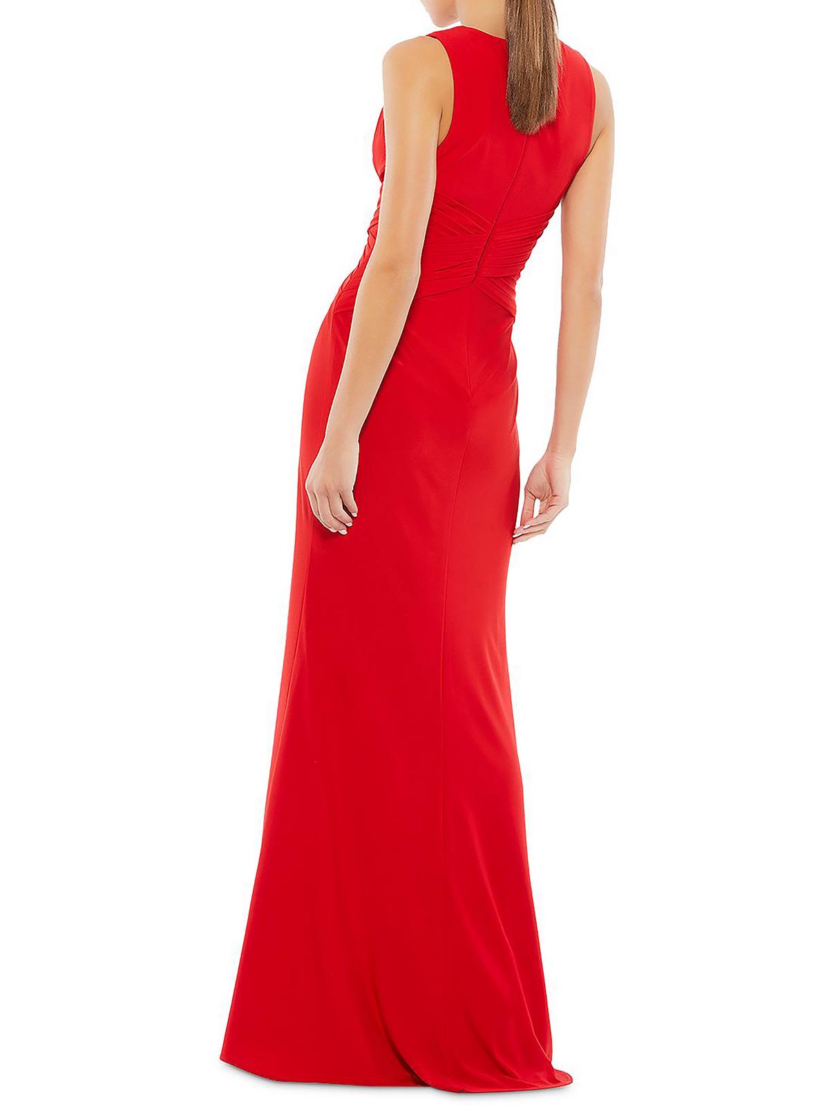 Ieena for Mac Duggal Womens Pleated Long Evening Dress