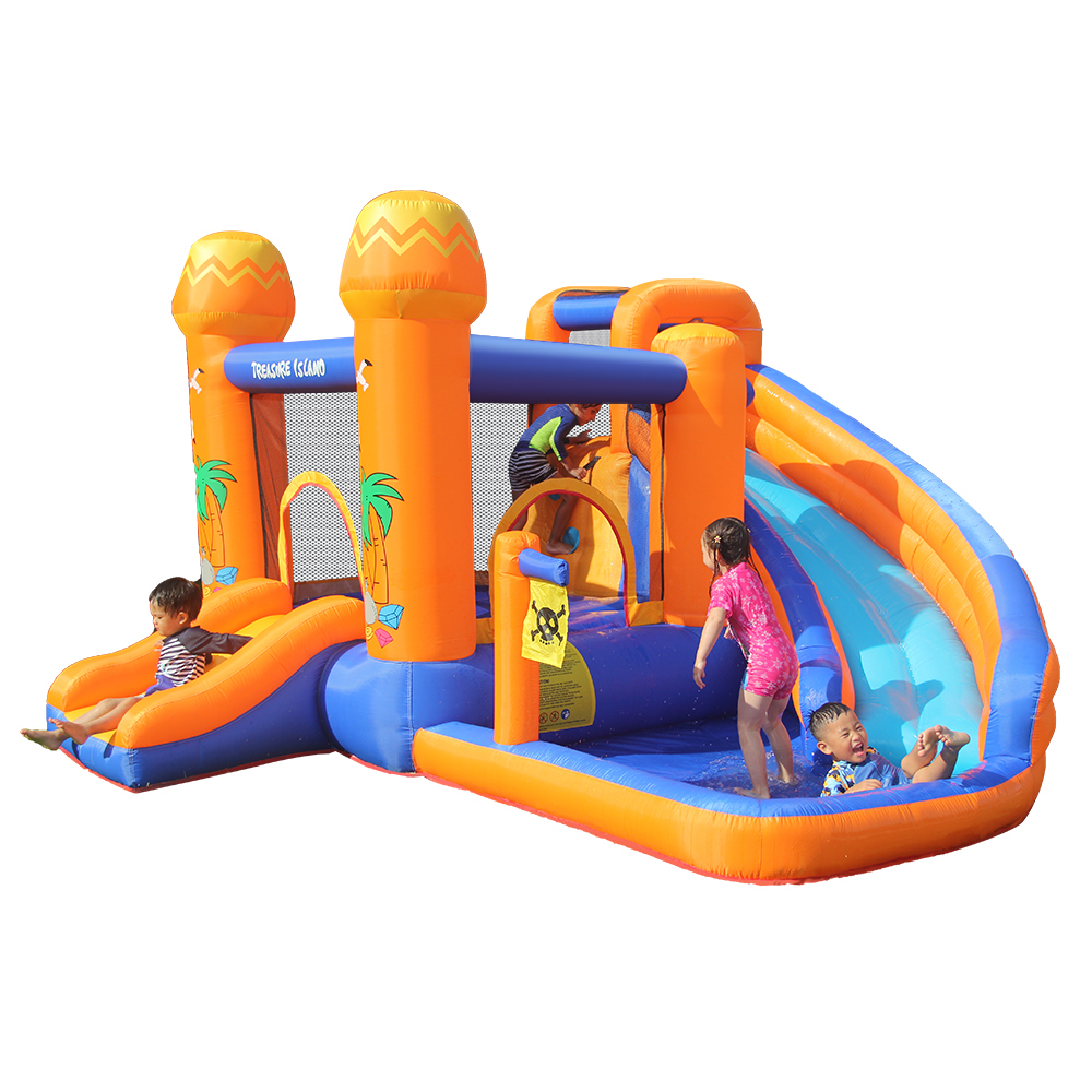 KOFUN Inflatable Bounce House for Kids, House Jumping Castle with 450W Blower, Stakes, Water Sprinkler, Splash Pool, Outdoor Summer Fun For Kids & Families