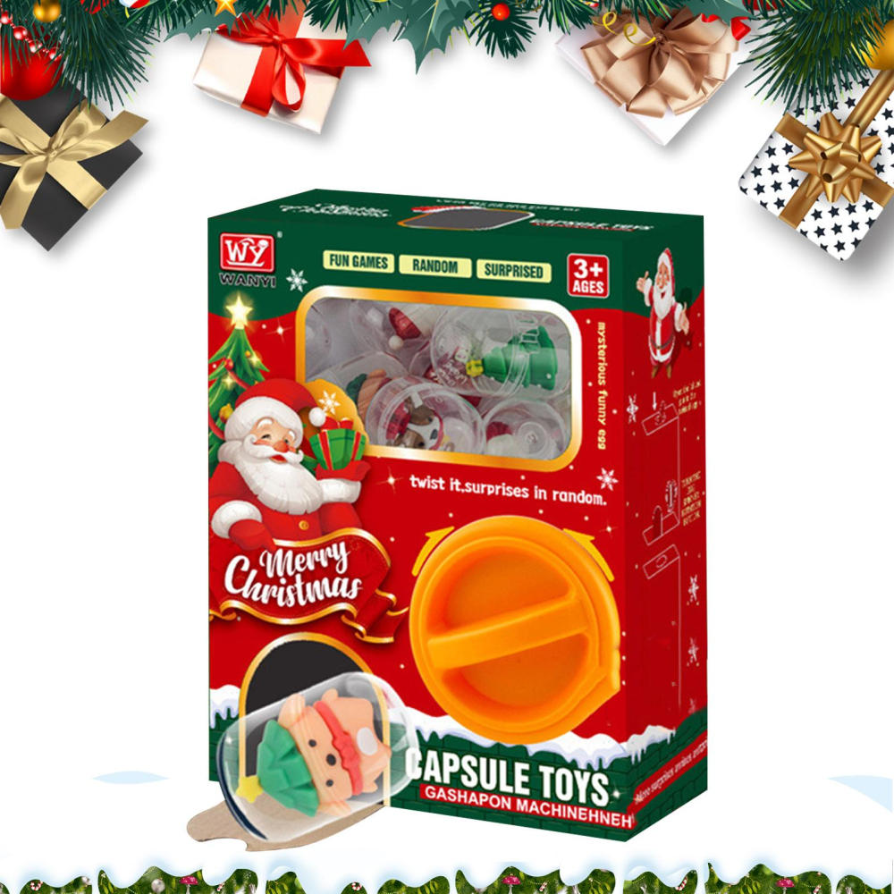 Egg Twisting Machine Toy | Christmas Toy Vending Device with 6 Christmas Toys | Dispense Christmas Toys, Surprise Egg Toy for Kids