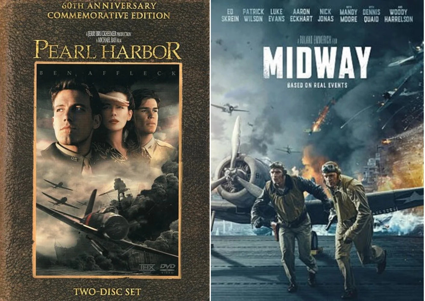 Pearl Harbor & Midway World War II Double Feature 2 DVD Set Includes Battleship Arizona Art Card
