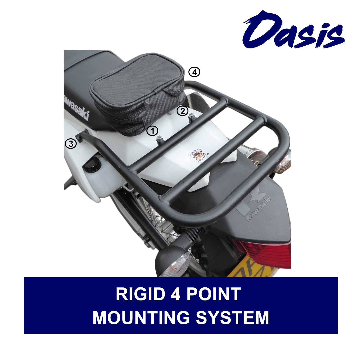 Oasis Rear Luggage Utility Rack - Compatible With Kawasaki KLX250S, SF (2008-2019) - 5 Years Warranty