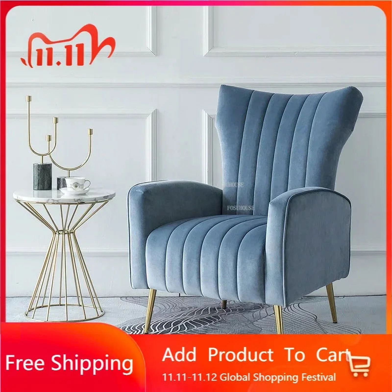 Luxury Living Room Sofas European Home Furniture Flannel Backrest Leisure Living Room Chair Modern Lazy Armchair Balcony Sofa