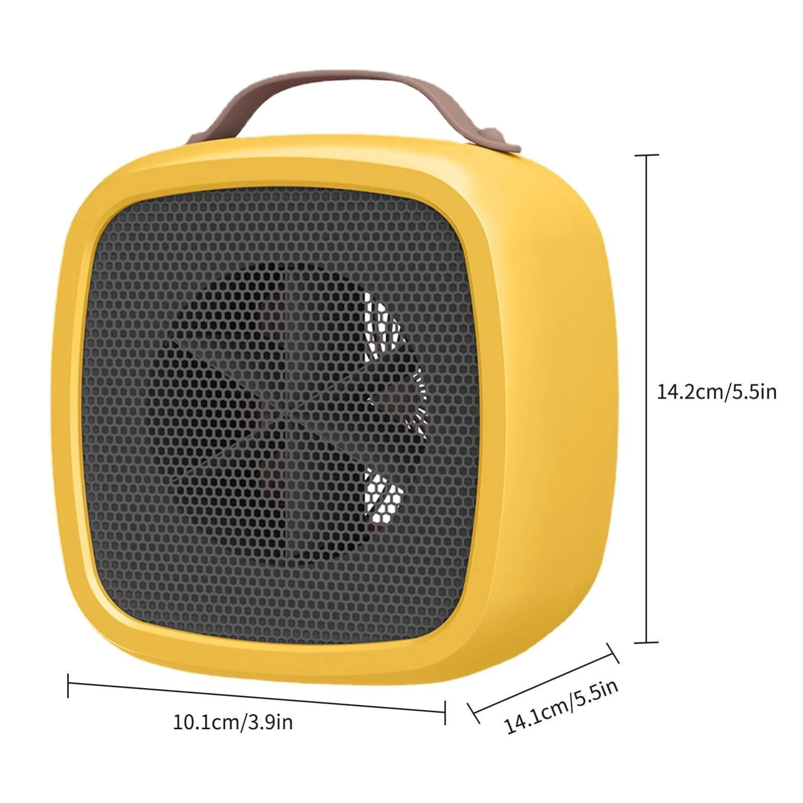 Gaiseeis 500W Fan Heater Electric Heater Ceramic Fan Heater Safe Energy Saving Quiet Room Thermostat Indoor Office Bedroom Yellow