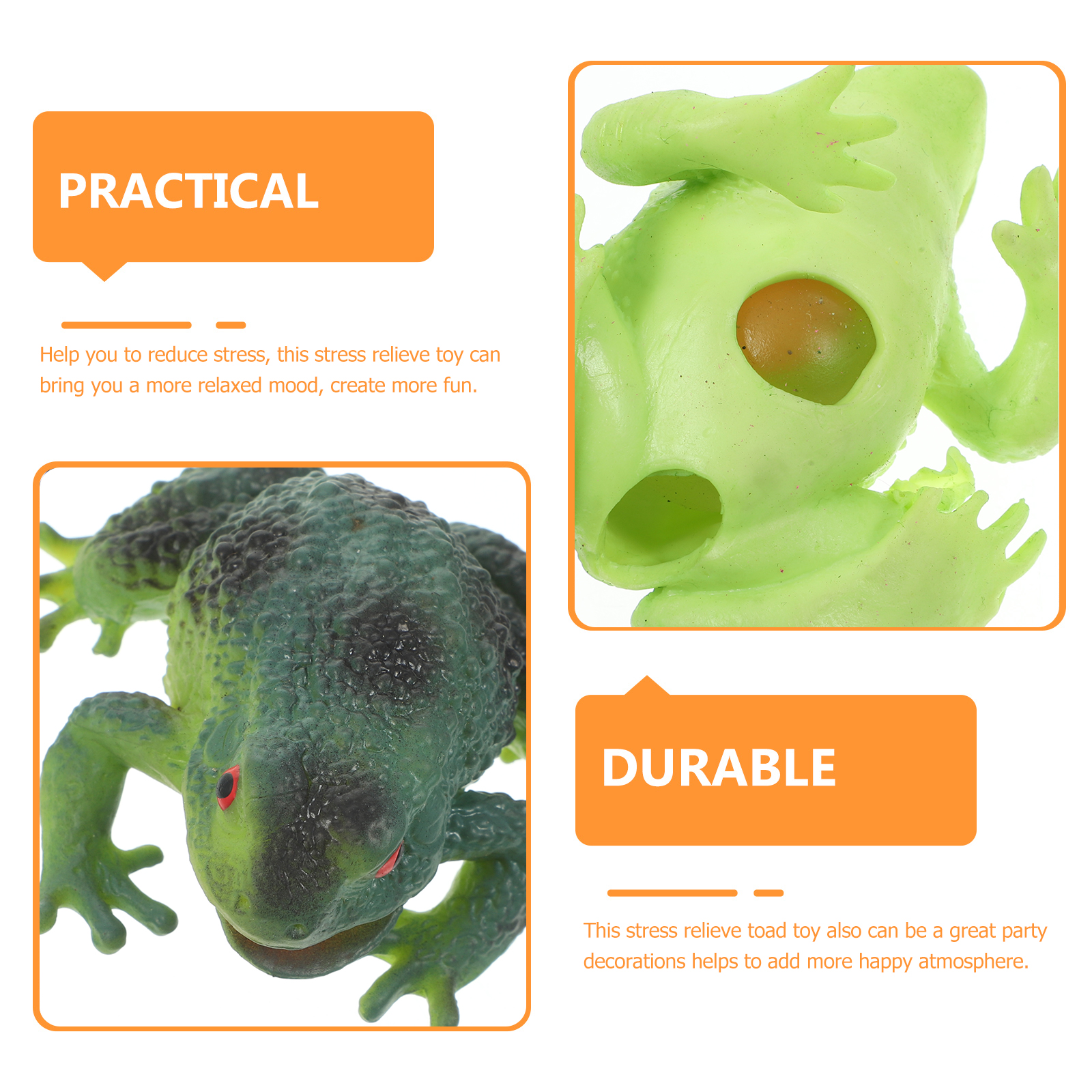 3pcs Simulation Toad Toys Squeeze Toad Toys Squeeze Stress Relief Toys Sensory Toys