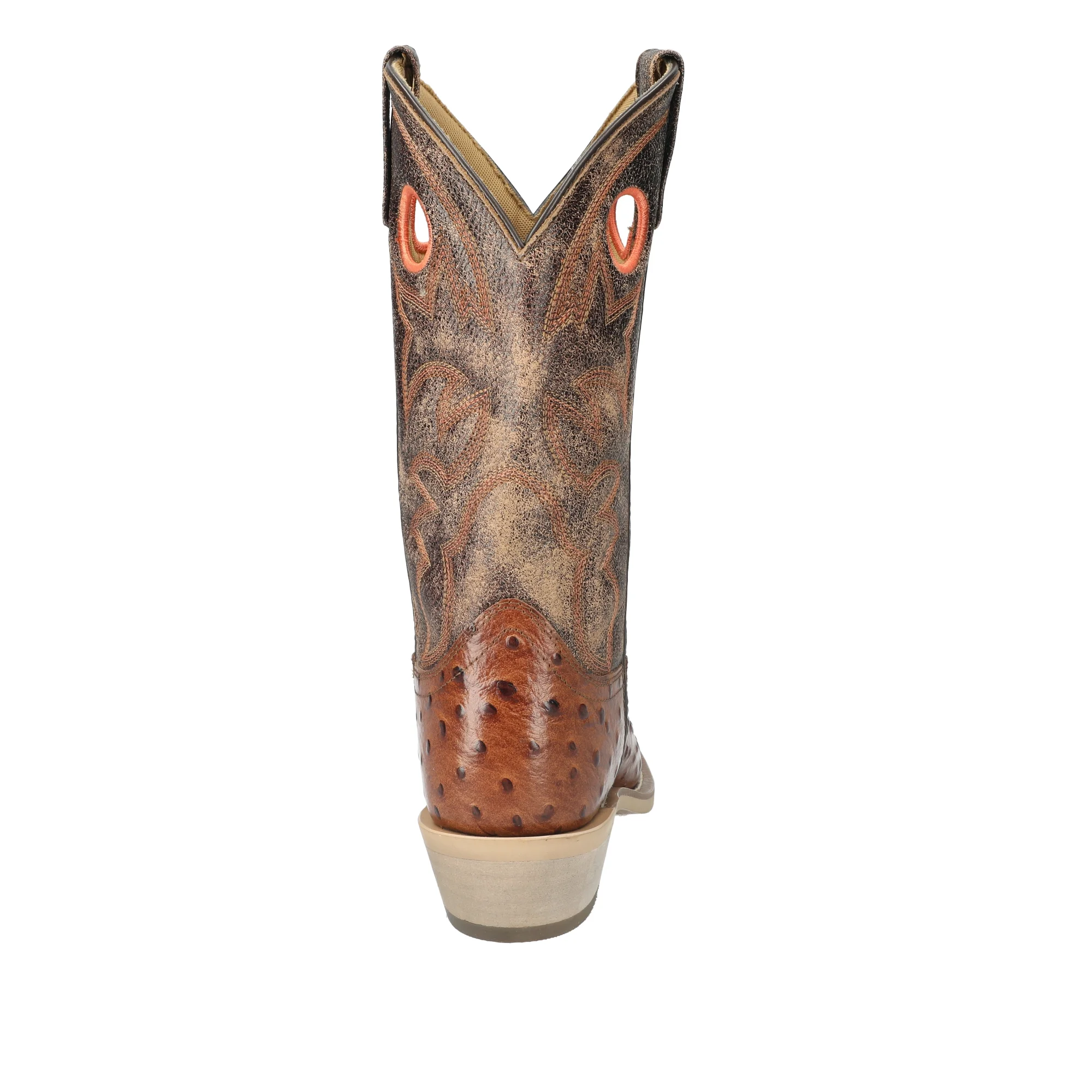 Smoky Mountain Men's Santa Fe Ostrich Print Performance Boot Square Toe Cognac 10 EE  US