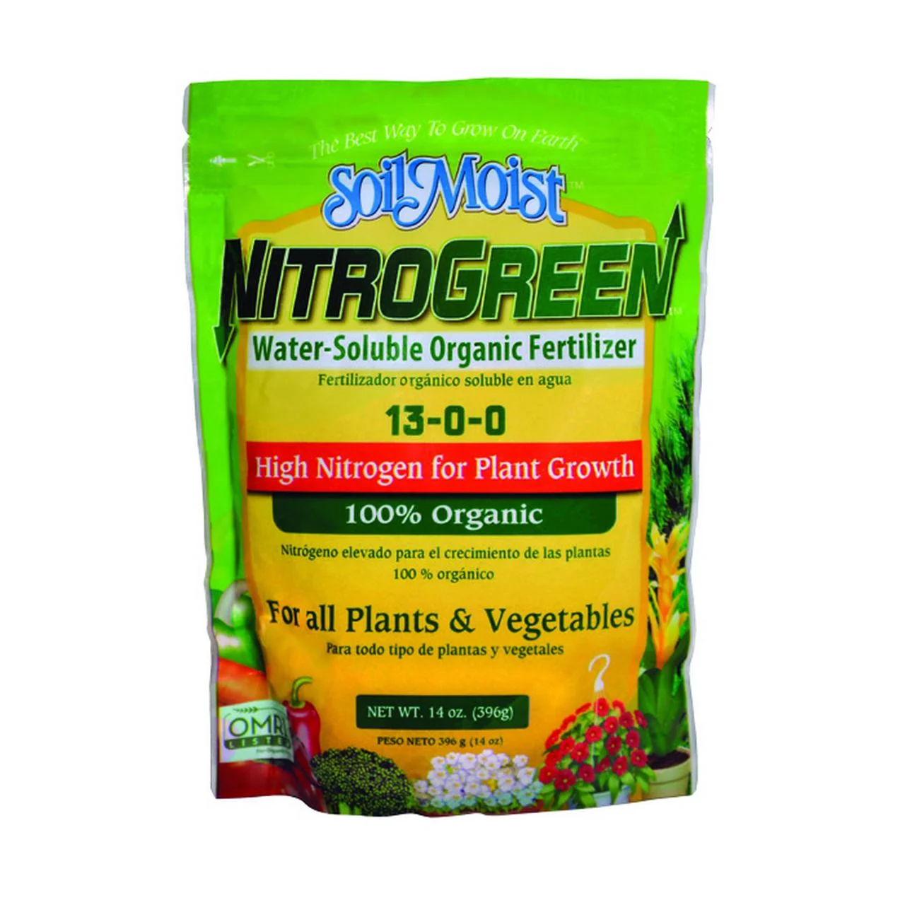 SoilMoist NitroGreen Organic Plant Fertilizer 14oz High Nitrogen Water Soluble