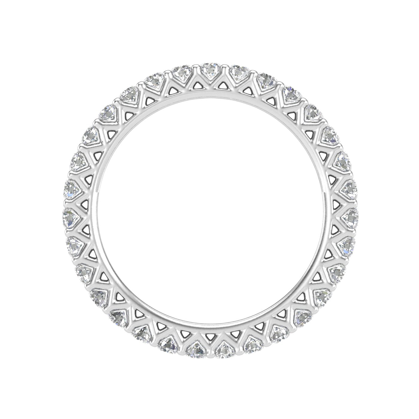 1Ct Round Cut Moissanite (VVS1/D) 10k White Gold Eternity Band Ring Fine Jewelry for Women Gifts