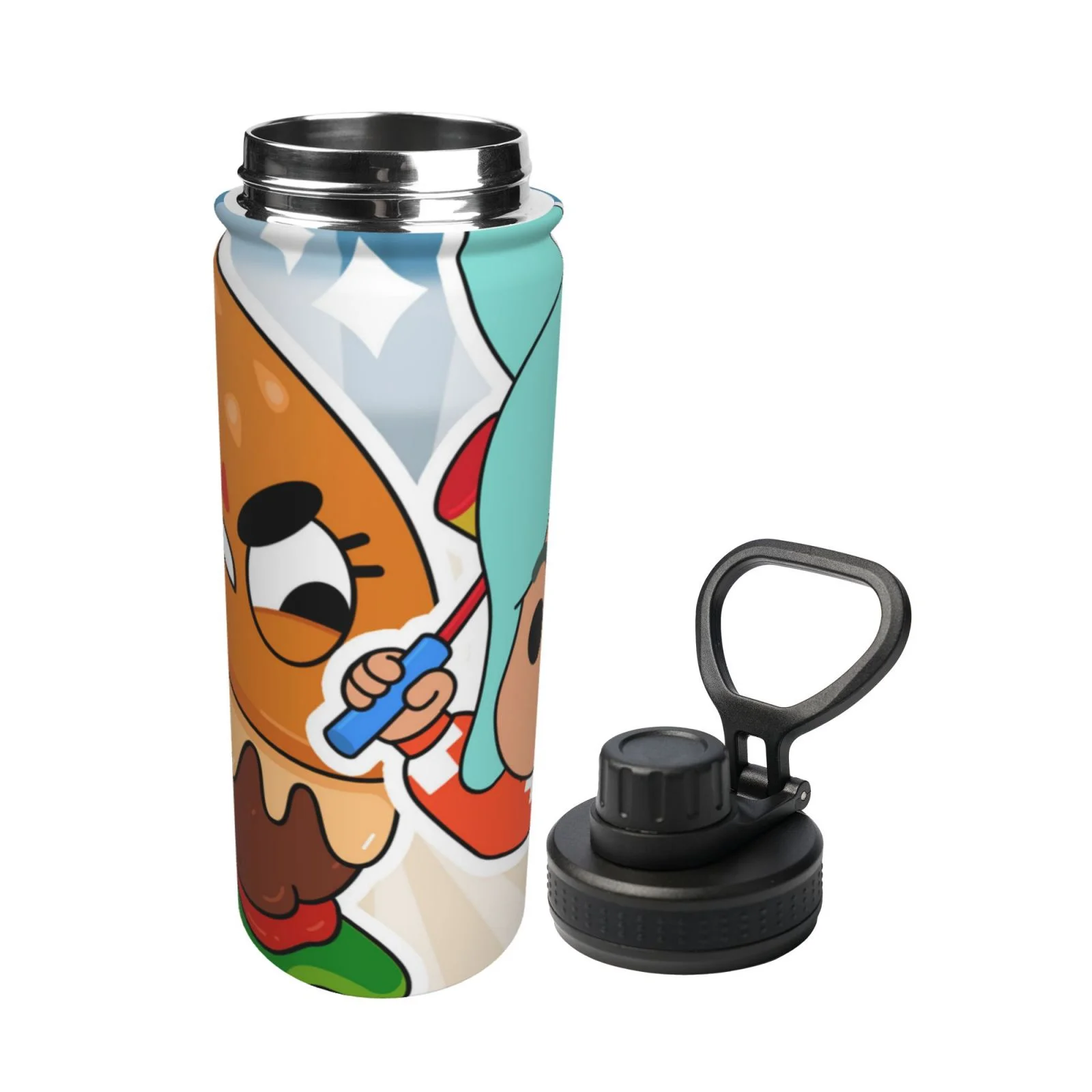 Toca Boca Life Hamburger Sports Insulated Water Bottles Kettle Stainless Steel Portable Cup18OZ For Travel Gym School