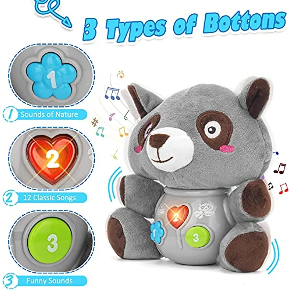 Ruohey Musical Baby Toys, Cute Baby Newborn Toys for Toddlers Babies 0 3 6 9 12 Month, Infants Baby Toy for Girls and Boys Best Gift