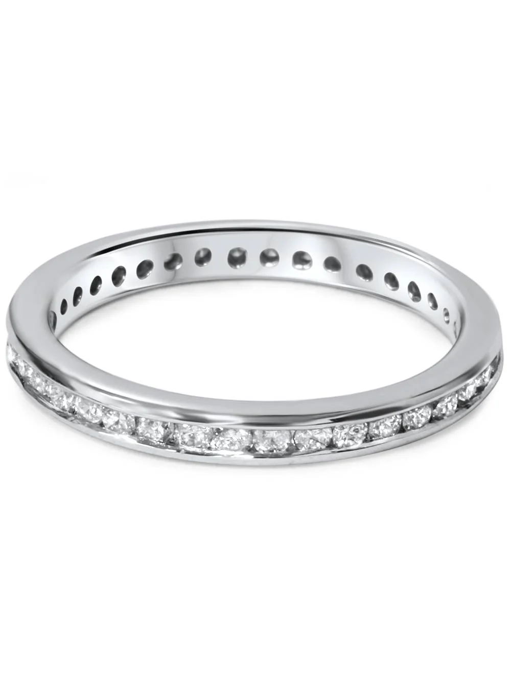Pompeii3 1/2ct Diamond Channel Set Eternity Ring 14K White Gold