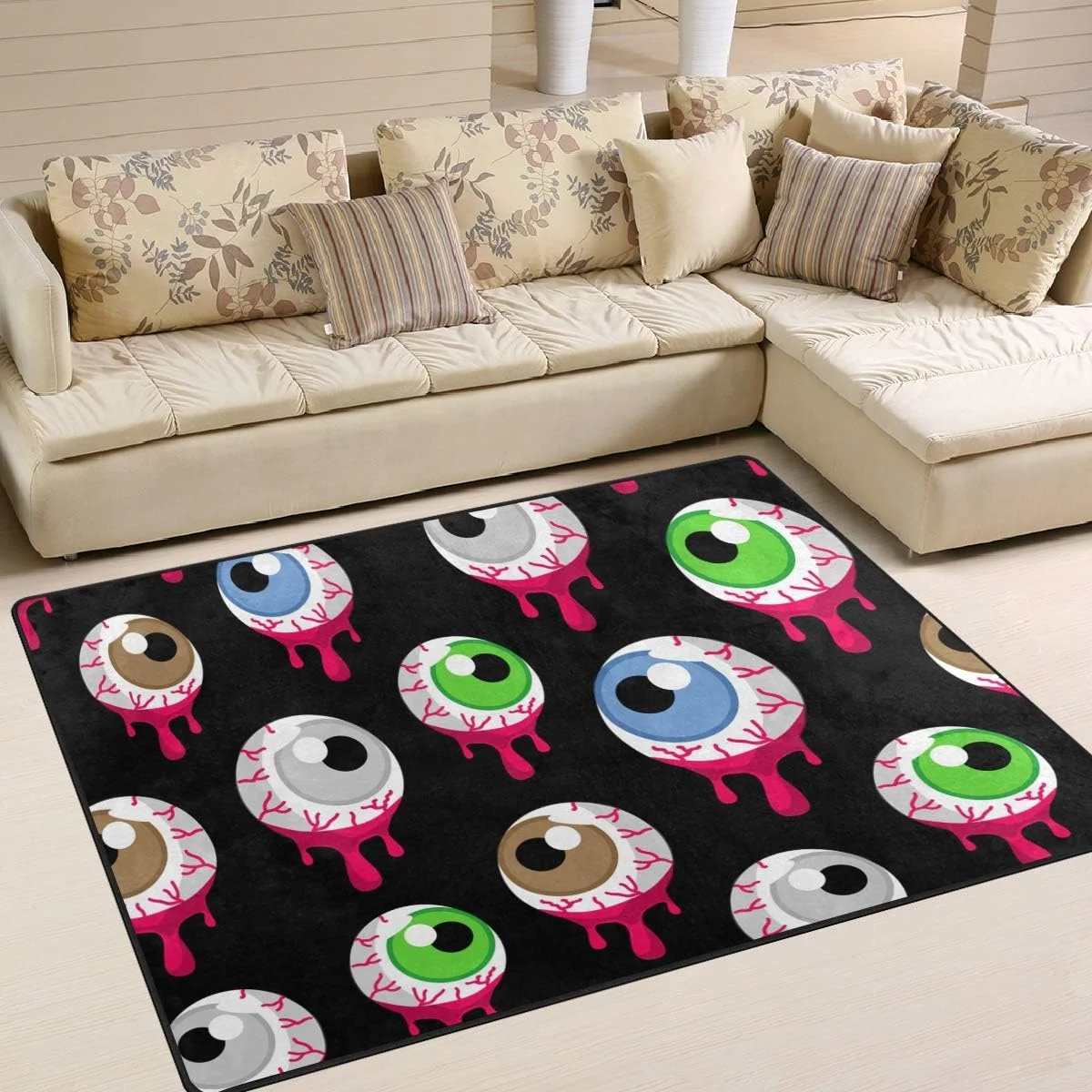 Dreamtimes Halloween Alien Eyeballs Lightweight Carpet Mats, 6'8