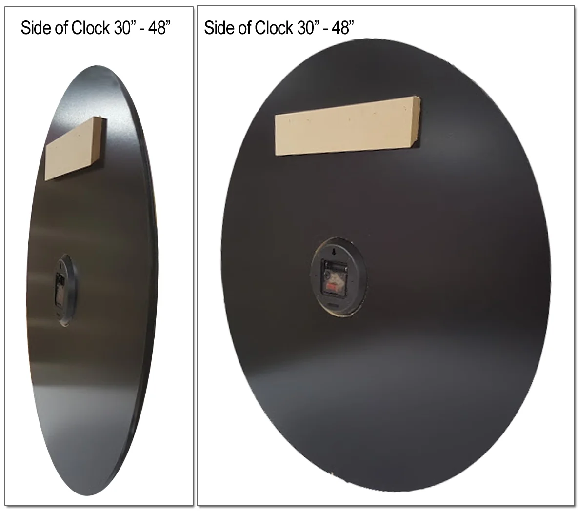 Black & Wood Rooster Silent Whisper Quiet Wall Clock, Available in 8 sizes, Most Sizes Ship 2 - 3 days