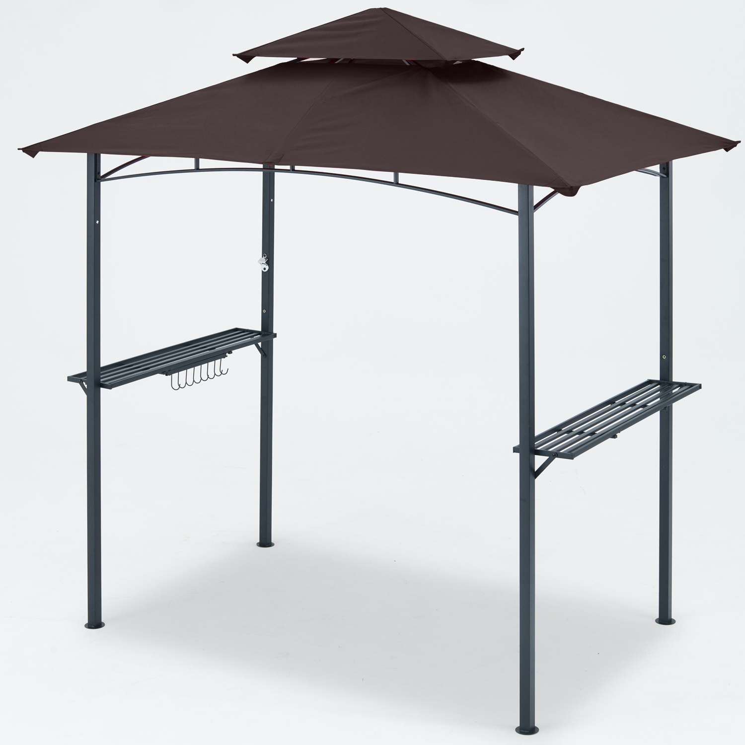 ABCCANOPY 8'x 5' Shelter Outdoor BBQ Grill Gazebo with LED Light,Brown