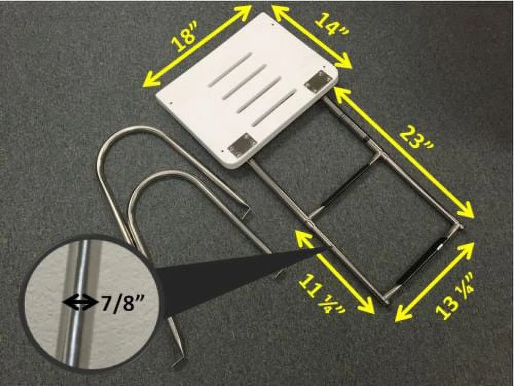 Pactrade Marine Boat Univ. Swim Platform Under Mount Telescopic Ladder 2 Step in/outboard