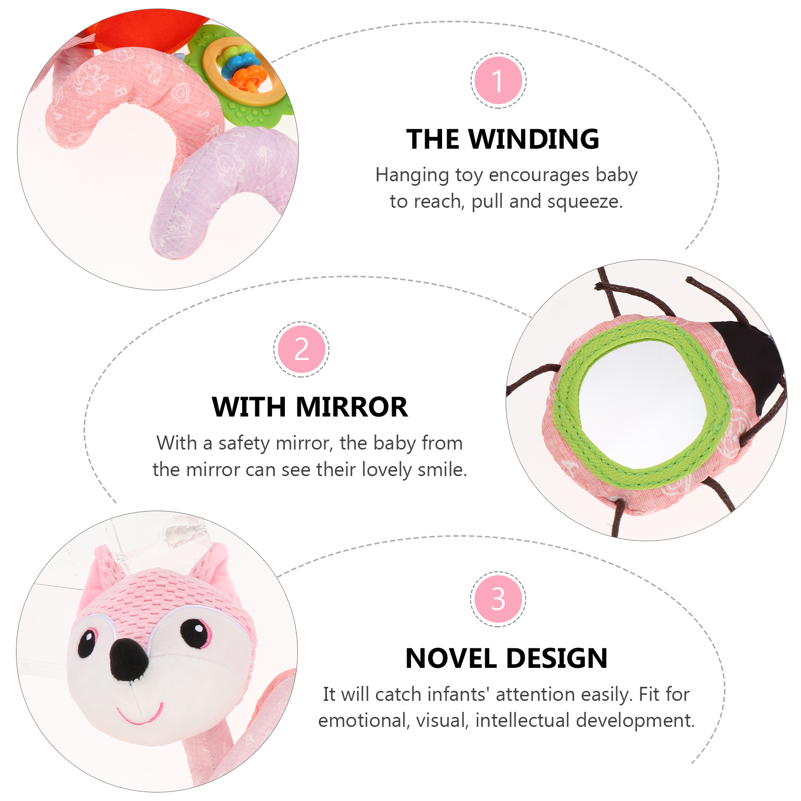 Stuffed Toy Locket Baby Pushchair Toy Baby Stroller Toy Hanging Pendant Toy Fox Bed Hanging Around The Car Spiral Plush Newborn