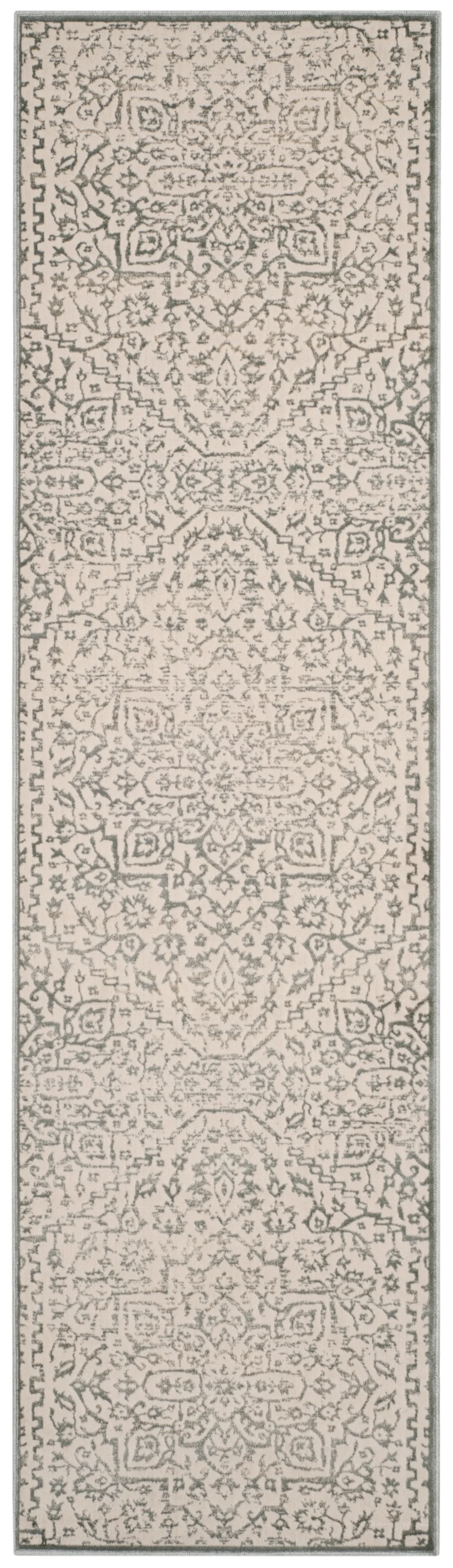 Safavieh Noble Mackenzie Geometric Floral Runner Rug, Light Blue/Ivory, 2.2' x 6'