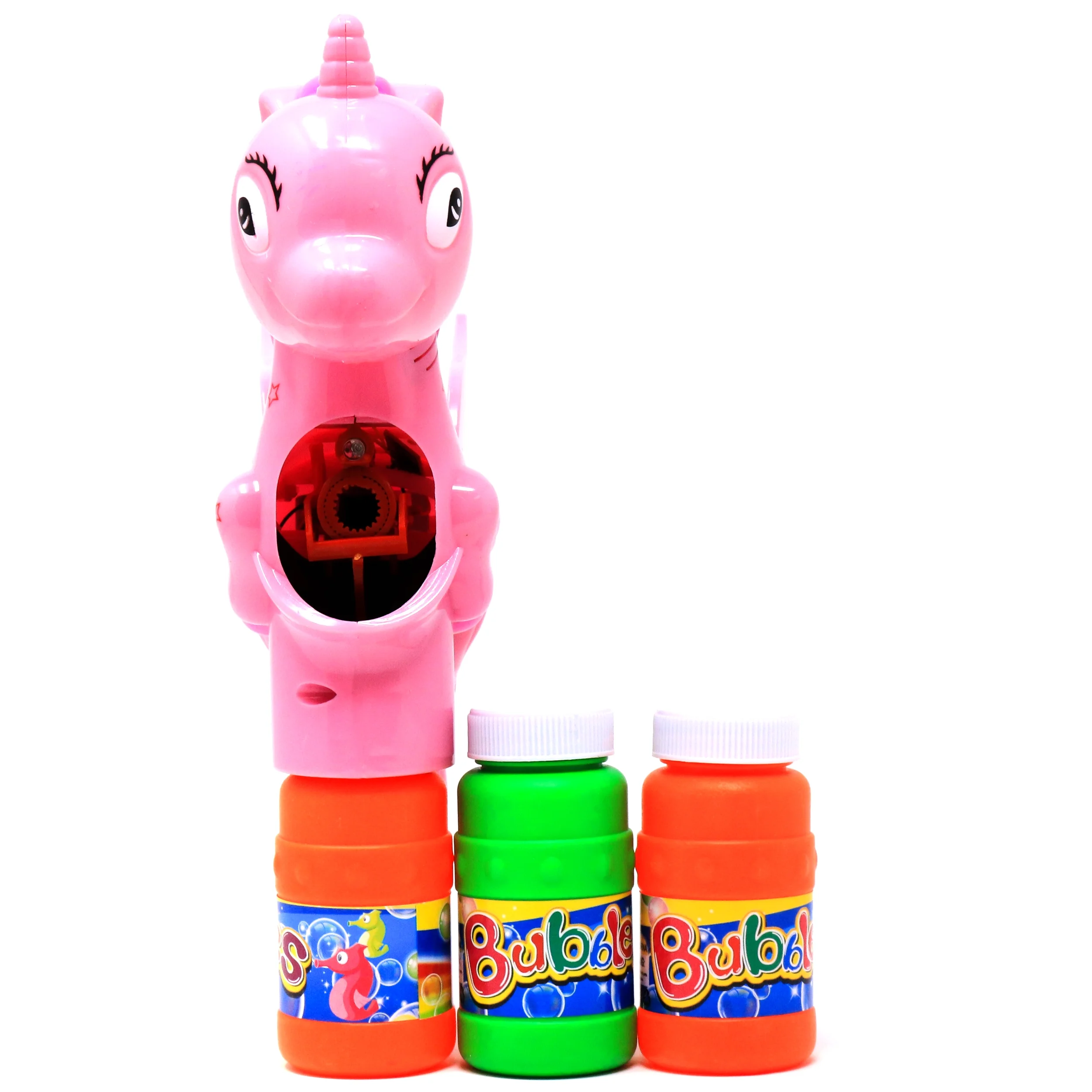 Retailery Unicorn Bubble Gun Blaster With LED, Music, Battery Operated, Pink