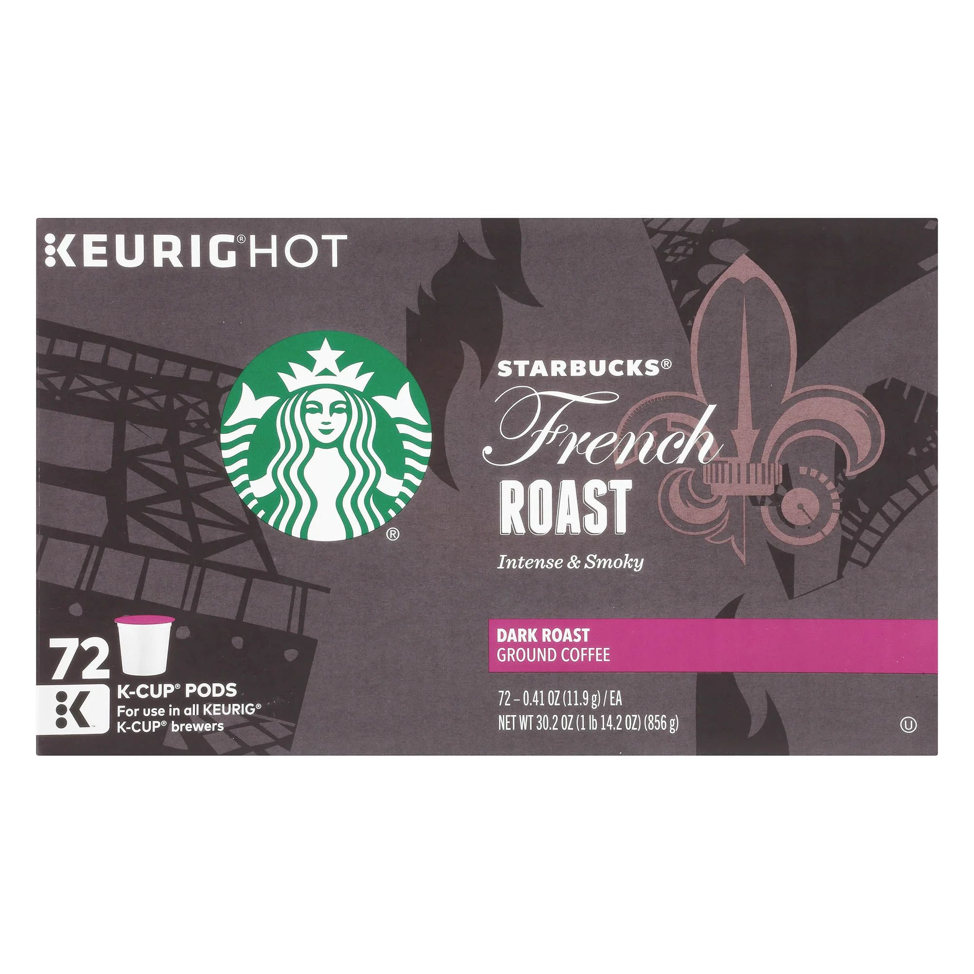 Starbucks French Roast K-Cup Coffee Pods, 72 Count